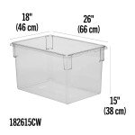Cambro 182615CW135 Camwear® Boxes, Full Size, (22)Gallon(s), Rectangular, Clear, Polycarbonate, 26(w) x 18(d) x 15(h) inch, NSF Listed, 3 each