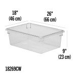 Cambro 18269CW135 Camwear® Boxes, Full Size, (13)Gallon(s), Rectangular, Clear, Polycarbonate, 26(w) x 18(d) x 9(h) inch, NSF Listed, 4 each