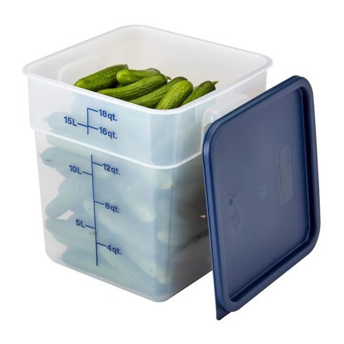 Cambro 18SFSPP190 CamSquares® Storage Container, 18qt, Square, Translucent, Polypropylene, 11-1/4(w) x 12-1/4(d) x 12-5/8(h) inch, NSF Listed - 6 each