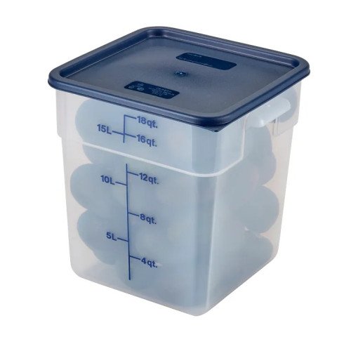 Cambro 18SFSPP190 CamSquares® Storage Container, 18qt, Square, Translucent, Polypropylene, 11-1/4(w) x 12-1/4(d) x 12-5/8(h) inch, NSF Listed - 6 each