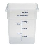 Cambro 18SFSPP190 CamSquares® Storage Container, 18qt, Square, Translucent, Polypropylene, 11-1/4(w) x 12-1/4(d) x 12-5/8(h) inch, NSF Listed - 6 each