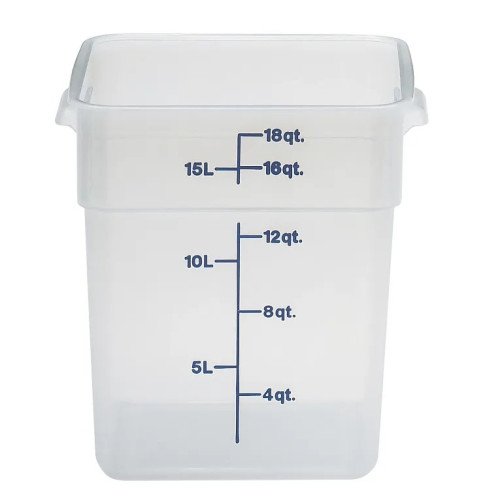 Cambro 18SFSPP190 CamSquares® Storage Container, 18qt, Square, Translucent, Polypropylene, 11-1/4(w) x 12-1/4(d) x 12-5/8(h) inch, NSF Listed - 6 each