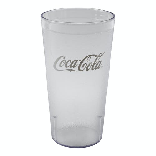 Cambro 32CC152 Coca Cola® Tumbler, 32oz, SAN Plastic, Clear(152), 3-15/16(w) x 3-15/16(d) x 7-1/4(h) inch – 2 Dozen