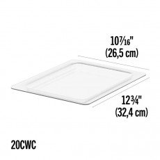 Cambro 10CWCH135 CAMWEAR® Flat Cover Fits on Half Size Food Pan, Clear Polycarbonate, 10-7/8(w) x 12-3/4(d) inch, NSF Listed
