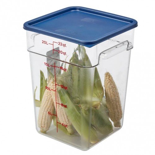 Cambro Camwear® 22SFSCW135 CamSquare Food Storage Containers, 22qt, Clear, Polycarbonate, 11-1/4(w) x 12-1/4(d) x 15-3/4(h) inch, NSF Listed - 6 each