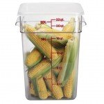 Cambro Camwear® 22SFSCW135 CamSquare Food Storage Containers, 22qt, Clear, Polycarbonate, 11-1/4(w) x 12-1/4(d) x 15-3/4(h) inch, NSF Listed - 6 each