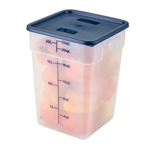 Cambro 22SFSPP190 CamSquares® Storage Container, 22qt, Square, Translucent, Polypropylene, 12-1/4(w) x 12-1/4(d) x 15-3/4(h) inch, NSF Listed - 6 each