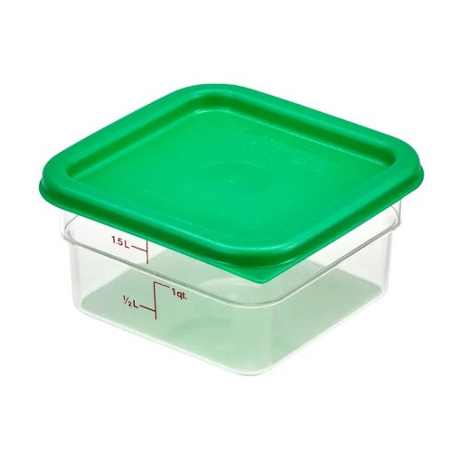 Cambro Camwear® 2SFSCW135 CamSquare Food Storage Containers, 2qt, Clear, Polycarbonate, 7-1/4(w) x 7-1/4(d) x 3-7/8(h) inch, NSF Listed - 6 each