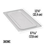 Cambro 30CWCH135 CAMWEAR® Flat Cover Fits on 1/3 Size Food Pan, Clear Polycarbonate, 12-3/4(w) x 6-15-16(d) inch, NSF Listed