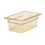 Cambro 44HP150 H-Pan™ High Heat Food Pan, ¼ Size, 2.7qt Capacity, Amber, 10-1/2(w) x 6-3/8 x 4(h) inch, NSF Listed