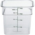 Cambro 4SFSCW135 4qt Clear Polycarbonate Square Food Storage Containers, NSF Listed, 1 each