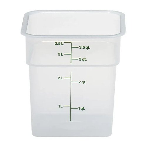 Cambro 4SFSPP190 CamSquares® Storage Container, 4qt, Square, Translucent, Polypropylene, 7-1/4(w) x 7-1/4(d) x 7-3/8(h) inch, NSF Listed - 6 each