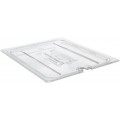 Cambro 60CWCHN135 CAMWEAR® Clear Polycarbonate Notched Flat Cover Fits on 1/6 Size Food Pan, NSF Listed