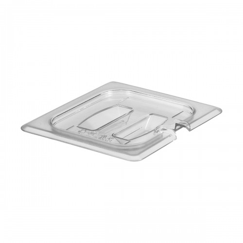 Cambro 60CWCHN135 CAMWEAR® Clear Polycarbonate Notched Flat Cover Fits on 1/6 Size Food Pan, NSF Listed