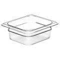 Cambro 62CW135 CAMWEAR® 1.1qt Clear Polycarbonate 1/6 Size Food Pans, NSF Listed