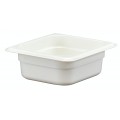 Cambro 62CW148 CAMWEAR® 1/6 Size White Poly Food Pan, 1.1 qt, 6-15/16 x 6-3/8 x 2 inch, NSF Listed, 1 each