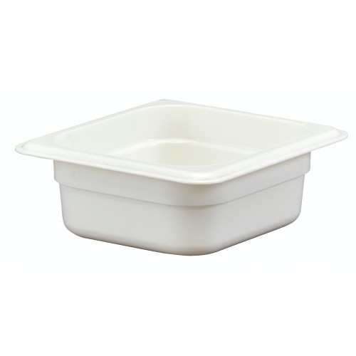 Cambro 62CW148 CAMWEAR® 1/6 Size White Poly Food Pan, 1.1 qt, 6-15/16 x 6-3/8 x 2 inch, NSF Listed, 1 each