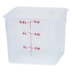 Cambro 6SFSPP190 CamSquares® Storage Container, 6qt, Square, Translucent, Polypropylene, 8-3/8(w) x 8-3/84(d) x 7-1/4(h) inch, NSF Listed - 6 each