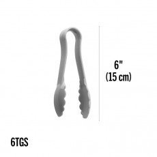 Cambro 6TGS135 Camwear® Lugano® Scallop Grip Tongs, Clear, Polycarbonate, 6(h) inch, NSF Listed, 12 each
