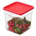 Cambro Camwear® 8SFSCW135 CamSquare Food Storage Containers, 8qt, Clear, Polycarbonate, 8-3/8(w) x 8-3/8(d) x 9-1/8(h) inch, NSF Listed - 6 each
