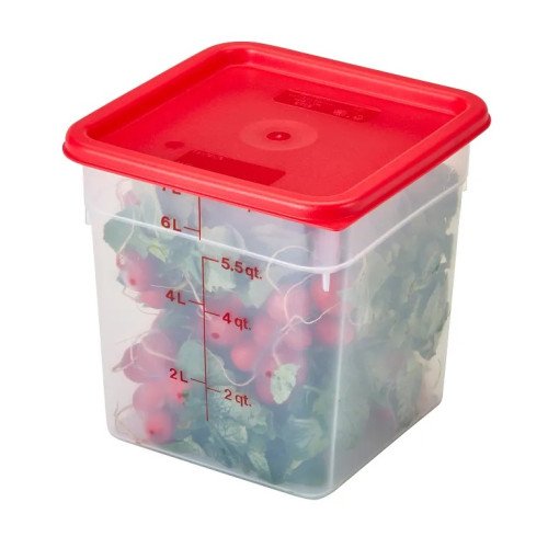 Cambro 8SFSPP190 CamSquares® Storage Container, 8qt, Square, Translucent, Polypropylene, 8-3/8(w) x 8-3/84(d) x 9-1/8(h) inch, NSF Listed - 6 each