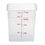 Cambro 8SFSPP190 CamSquares® Storage Container, 8qt, Square, Translucent, Polypropylene, 8-3/8(w) x 8-3/84(d) x 9-1/8(h) inch, NSF Listed - 6 each