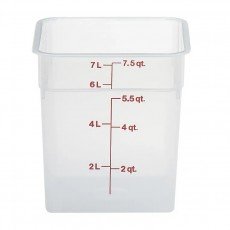 Cambro 8SFSPP190 CamSquares® Storage Container, 8qt, Square, Translucent, Polypropylene, 8-3/8(w) x 8-3/84(d) x 9-1/8(h) inch, NSF Listed - 6 each