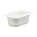 Cambro 92CW148 CAMWEAR® 1/9 Size White Poly Food Pan, 0.6qt, 6-15/16 x 4-1/4 x 2 inch, NSF Listed, 1 each