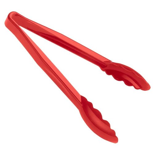 Cambro 9TGS404 Camwear® Lugano® Scallop Grip Tongs, Red, Polycarbonate, 9(L) inch, NSF Listed – 1 Dozen