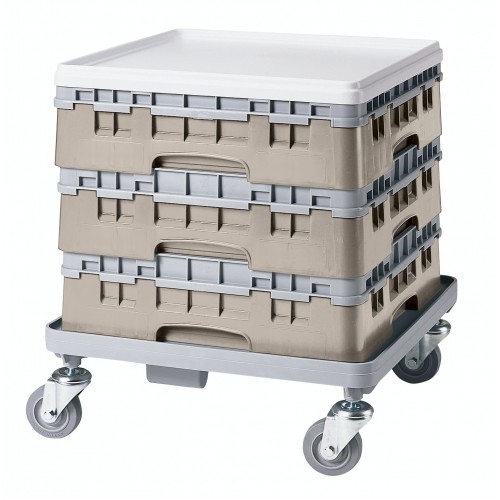 Cambro CDR2020151 Disk Rack Dolly and Casters, Grey Plastic, 350 lb Capacity, NSF Listed