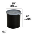 Cambro CP27110 Solid Crocks w/ Lid, 2.7qt, Black, Polypropylene, 6-3/4(w) x 6-3/4(d) x 6-3/4(h) inch, NSF Listed