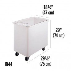 Cambro IB44148 Ingredient Bins, (42.5)Gallon(s), 320lb Capacity, Flat Top, White Plastic, Casters, 29-1/2(w) x 18-1/2(d) x 29(h) inch, NSF Listed