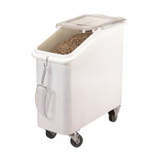Cambro IBS20148 Ingredient Bins, (20)Gallon(s), 170lb Capacity, Slant Top, White Plastic, Casters, 29-1/2(w) x 13(d) x 28(h) inch, NSF Listed