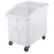 Cambro IBS37148 Ingredient Bins, (37)Gallon(s), 314lb Capacity, Slant Top, White Plastic, Casters, 29-1/2(w) x 21-1/2(d) x 28(h) inch, NSF Listed