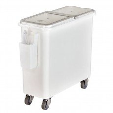 Cambro IBSF27148 Ingredient Bins, (27)Gallon(s), 216lb Capacity, Flat Top, White Plastic, Casters, 30-1/8(w) x 13(d) x 28-1/2(h) inch, NSF Listed
