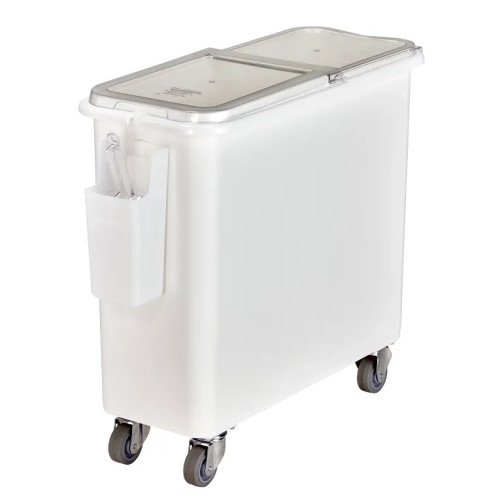 Cambro IBSF27148 Ingredient Bins, (27)Gallon(s), 216lb Capacity, Flat Top, White Plastic, Casters, 30-1/8(w) x 13(d) x 28-1/2(h) inch, NSF Listed