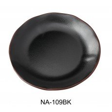 Yanco NA-109BK Natural Art Dinner Plates, Round, Melamine, Black, 9(w) x 9(d) x 1(h) inch, 36 each