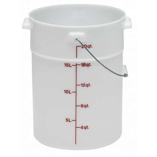 Cambro PWB22148 22qt Translucent PP Round Pail with Bail, NSF Listed, 1 each