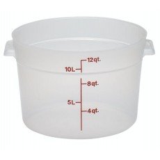 Cambro RFS12PP190 12qt Round Translucent Polypropylene Food Container, NSF Listed