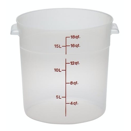 Cambro RFS18PP190 18qt  Round Translucent Polypropylene Food Container, NSF Listed