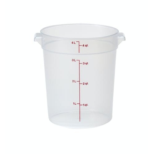 Cambro RFS4PP190 4qt Round Translucent Polypropylene Food Container, NSF Listed
