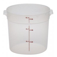 Cambro RFS6PP190 6qt Round Translucent Polypropylene Food Container, NSF Listed
