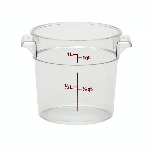Cambro RFSCW1135 1qt Clear Polycarbonate Round Food Container, NSF Listed, 1 each