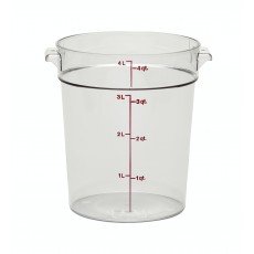 Cambro RFSCW4135 4qt Clear Polycarbonate Round Food Container, NSF Listed, 1 each