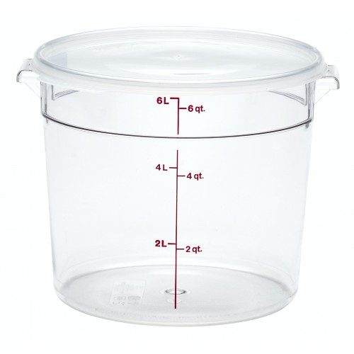 Cambro RFSCW6135 6qt Clear Polycarbonate Round Food Container, NSF Listed, 1 each