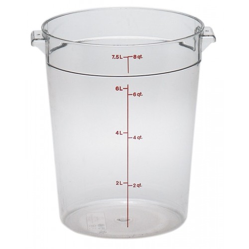 Cambro RFSCW8135 8qt Clear Polycarbonate Round Food Container, NSF Listed, 1 each