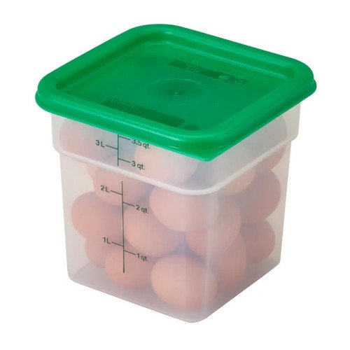 Cambro SFC2452 CamSquares® Lids, Fit 2 & 4qt Square Containers, Kelly Green, NSF Listed - 6 each