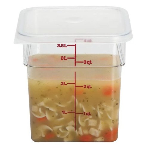 Cambro SFC2SCPP190 Seal Coves, Fit 2 & 4qt Camsquares® Containers, Translucent, Polyethylene, NSF Listed - 6 each