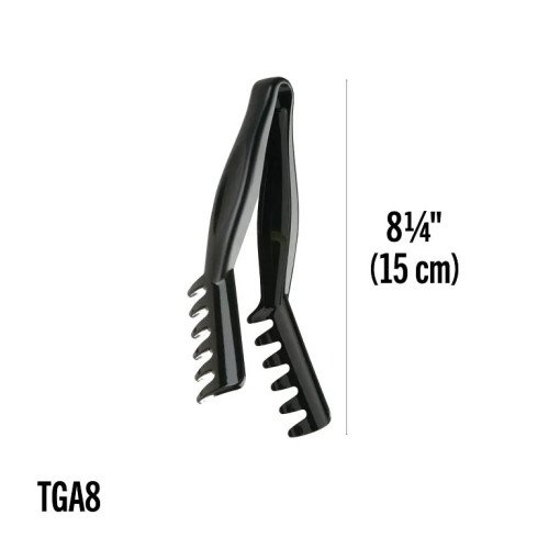 Cambro TGA8110 Camwear® Lugano® Angled Tongs, Black, Polycarbonate, 8-1/4(L) inch, NSF Listed – 1 Dozen