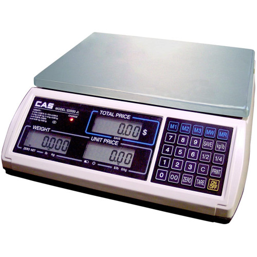 CAS S-2000JR DIGITAL PRICE COMPUTING SCALE WITH LCD DISPLAY, 30 LB